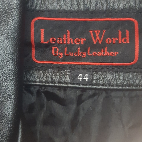 Black Leather Motorcycle Jacket - Picture 2 of 6